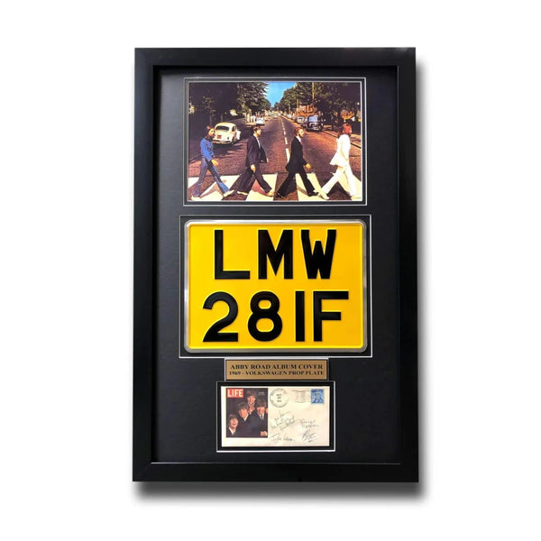 Beatles Abbey Road Album Cover License Plate Framed Collage