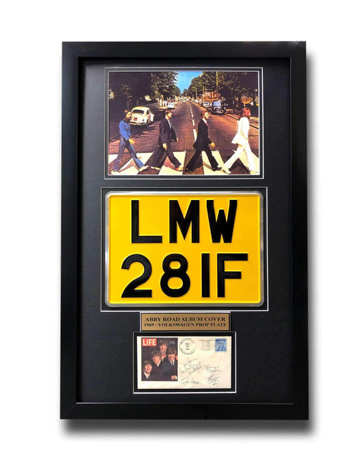 Abbey Road The Beatles Album Cover Car License Plate Framed Collage