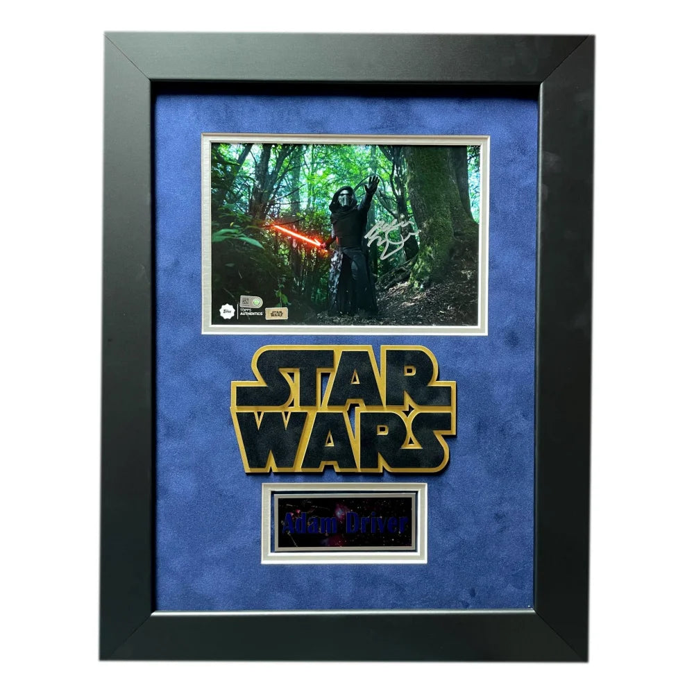 Adam Driver Autographed Kylo Ren Star Wars 8x10 Photo Framed Topps COA Signed