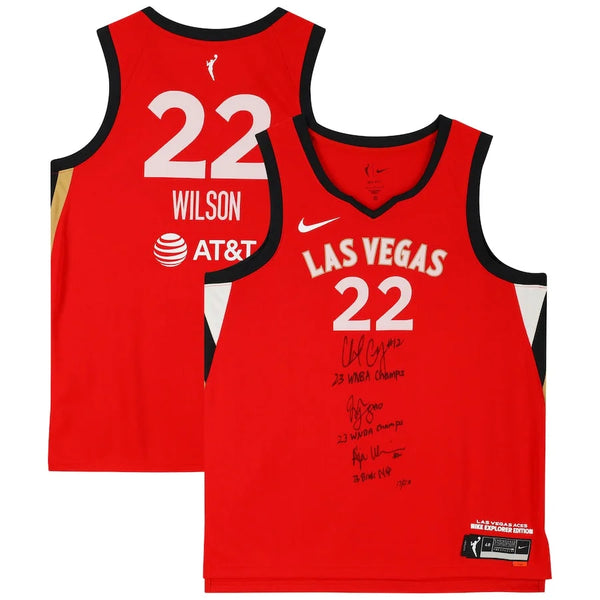 A'ja Wilson / Chelsea Gray / Jackie Wilson Signed 2023 Las Vegas