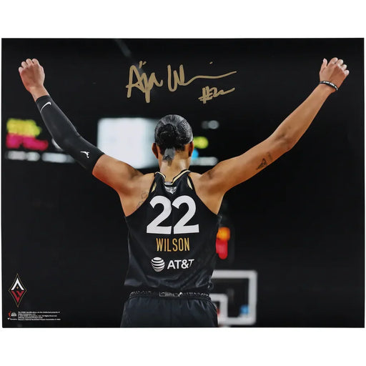 Aja Wilson Signed 8x10 Photo Las Vegas Aces Champions WNBA Autograph COA