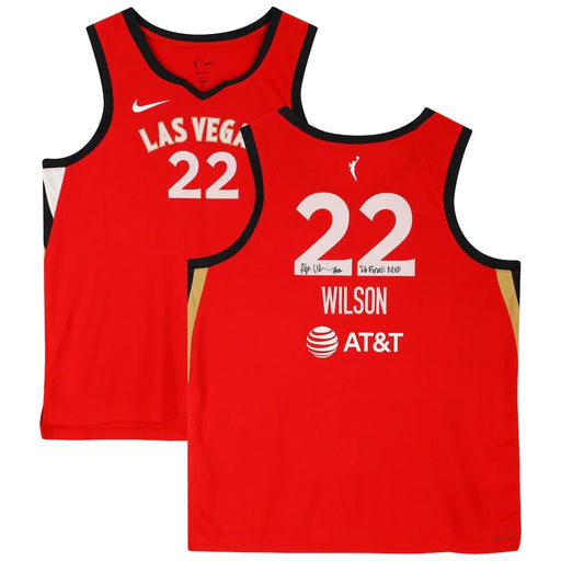 Aja Wilson Signed Las Vegas Aces Inscribed Jersey ’2023 Champs’ WNBA Autograph
