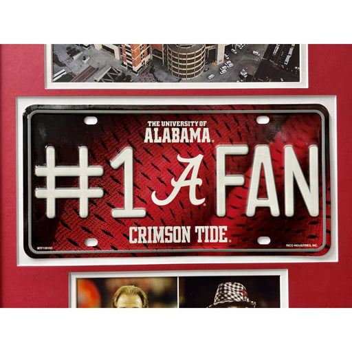 Alabama Crimson Tide Fan License Plate Framed Collage Memorabilia Bear Bryant Nick Saban