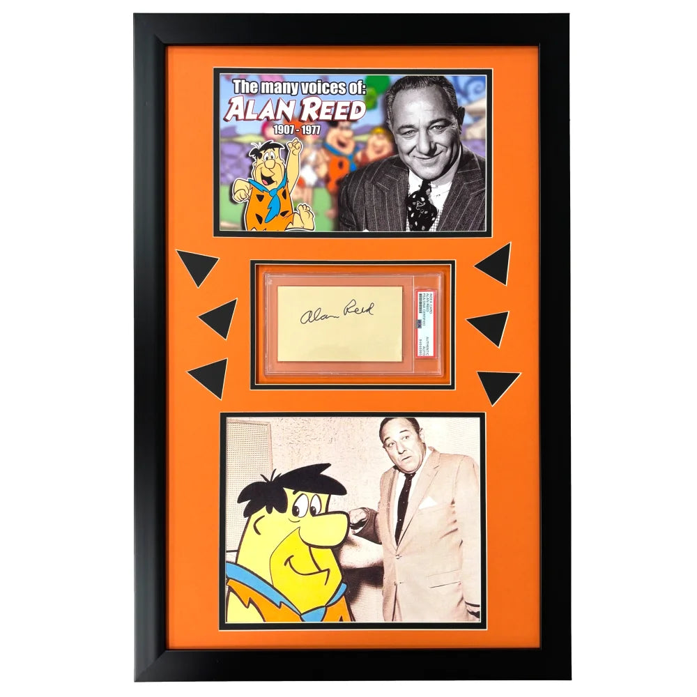 Alan Reed Fred Flintstones Signed Cut PSA/DNA Framed COA Autographed