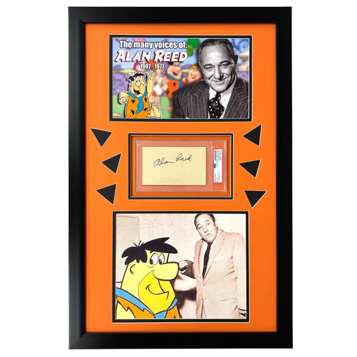 Alan Reed Fred Flintstones Signed Cut PSA/DNA Framed COA Autographed