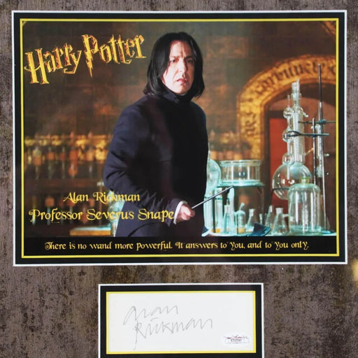 Alan Rickman Signed Framed Severus Snape Collage JSA COA Cut Harry Potter Autograph