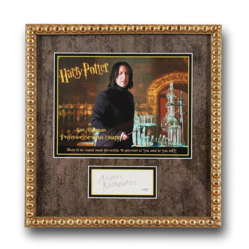 Alan Rickman Signed Framed Severus Snape Collage JSA COA Cut Harry Potter Autograph