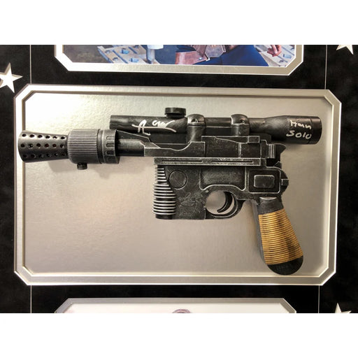 Alden Ehrenreich Star Wars Signed Blaster Gun Framed Han Solo Auto COA ASI