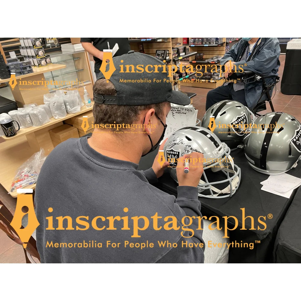 Alec Ingold Signed Las Vegas Raiders Fs Flash Helmet Inscribed Coa Autographed
