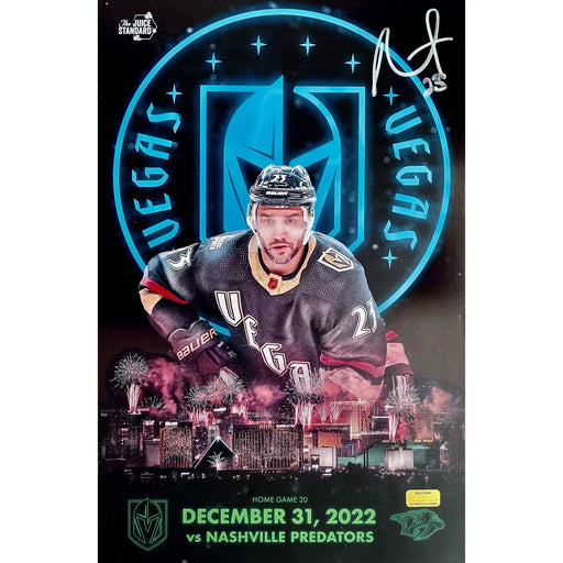 Alec Martinez Vegas Golden Knights 12/31/22 Glow Signed 11x17 Poster Photo