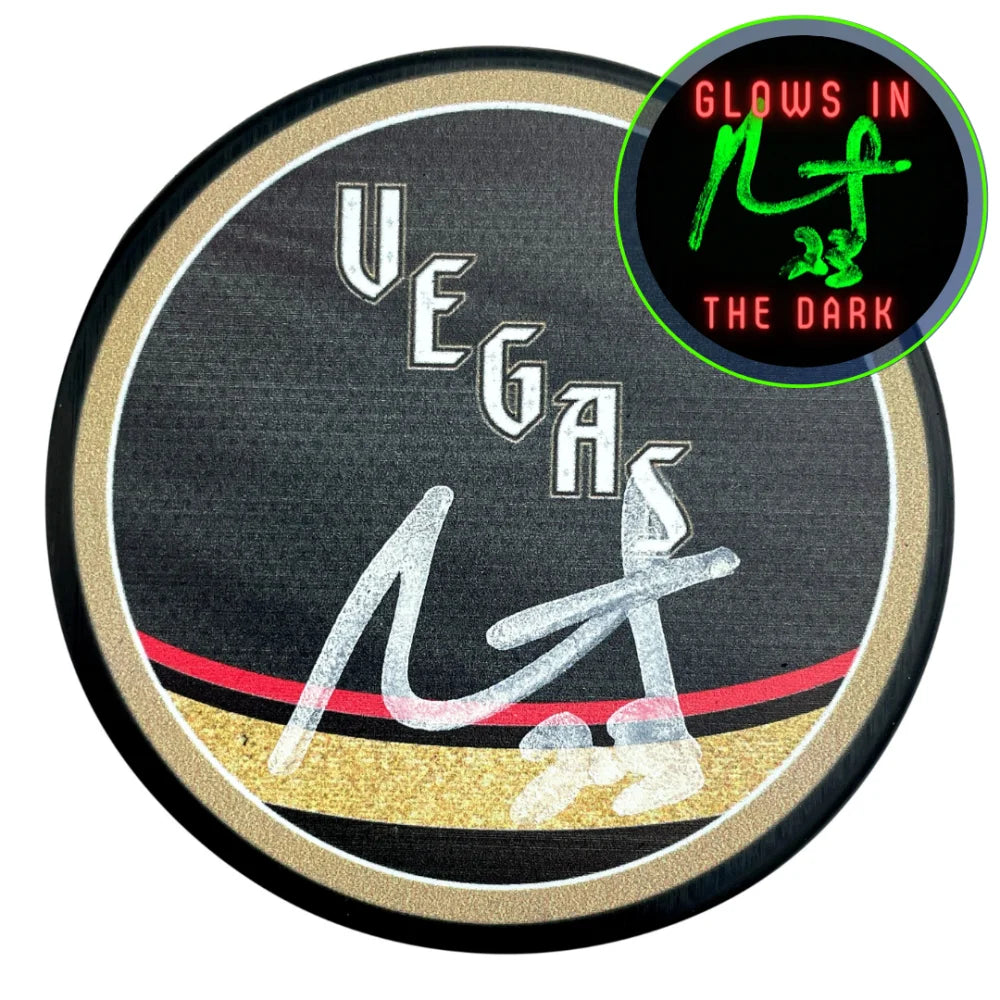 Alec Martinez Vegas Golden Knights Retro Glow in the Dark Autograph Puck COA IGM