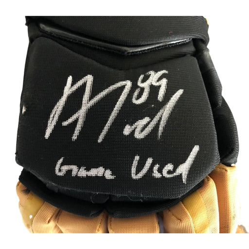 Alex Tuch Signed & Game Used 2017 Inaugural Season Vegas Golden Knights Gloves JSA COA