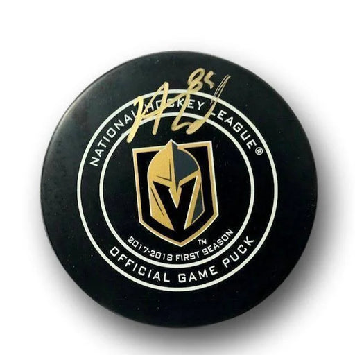 Alex Tuch Signed Vegas Golden Knights Puck W/ Case COA Autograph VGK