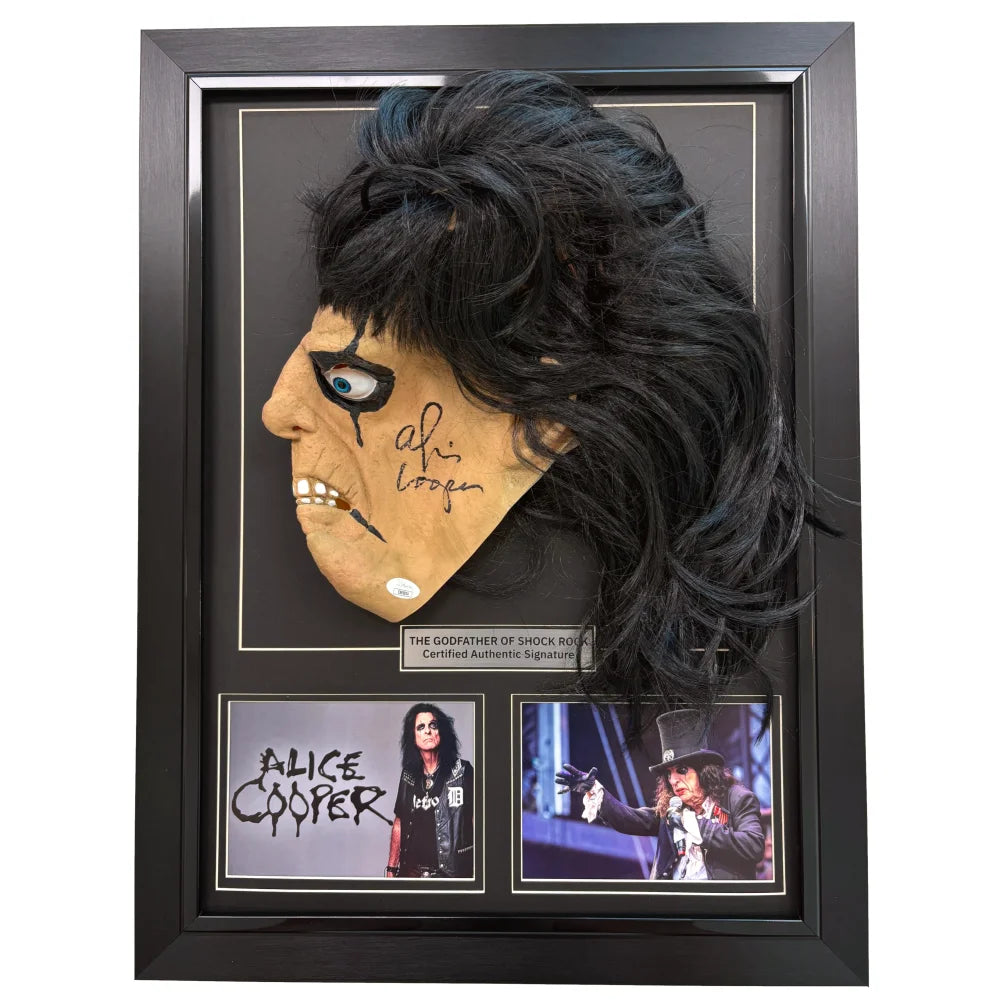 Alice Cooper Autographed Mask Shadow Box Framed JSA COA Signed