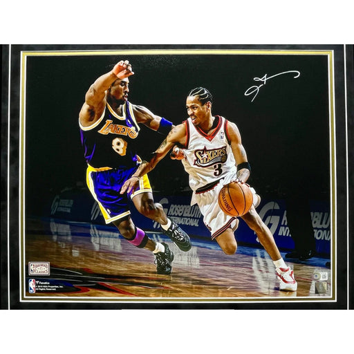 Allen Iverson Autographed Philadelphia 76ers 16x20 Photo Framed BAS Signed Kobe Sixers