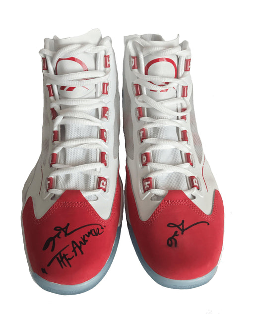 Allen Iverson Signed Q96 Reebok Shoes Inscribed ’Answer’ Sample Pair JSA COA Sixers