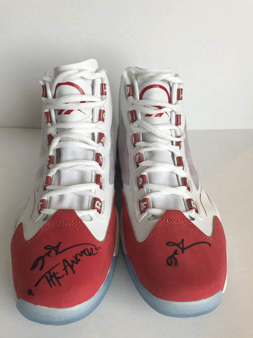 Allen Iverson Signed Q96 Reebok Shoes Inscribed ’Answer’ Sample Pair JSA COA Sixers