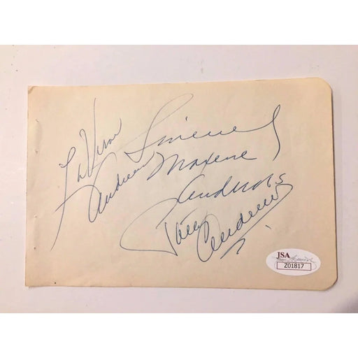 Andrews Sisters Signed Album Page JSA COA Loa Cut Autograph Maxene Patty Laverne