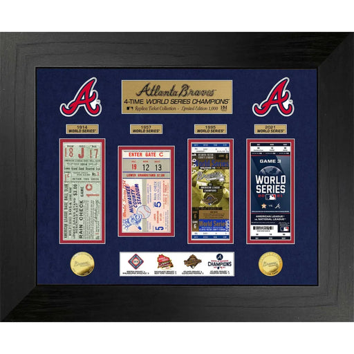 Atlanta Braves World Series Ticket / Gold Coin Framed Collage
