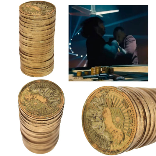 Authentic John Wick Stack of Coins Movie Prop Screen Used Store COA RARE
