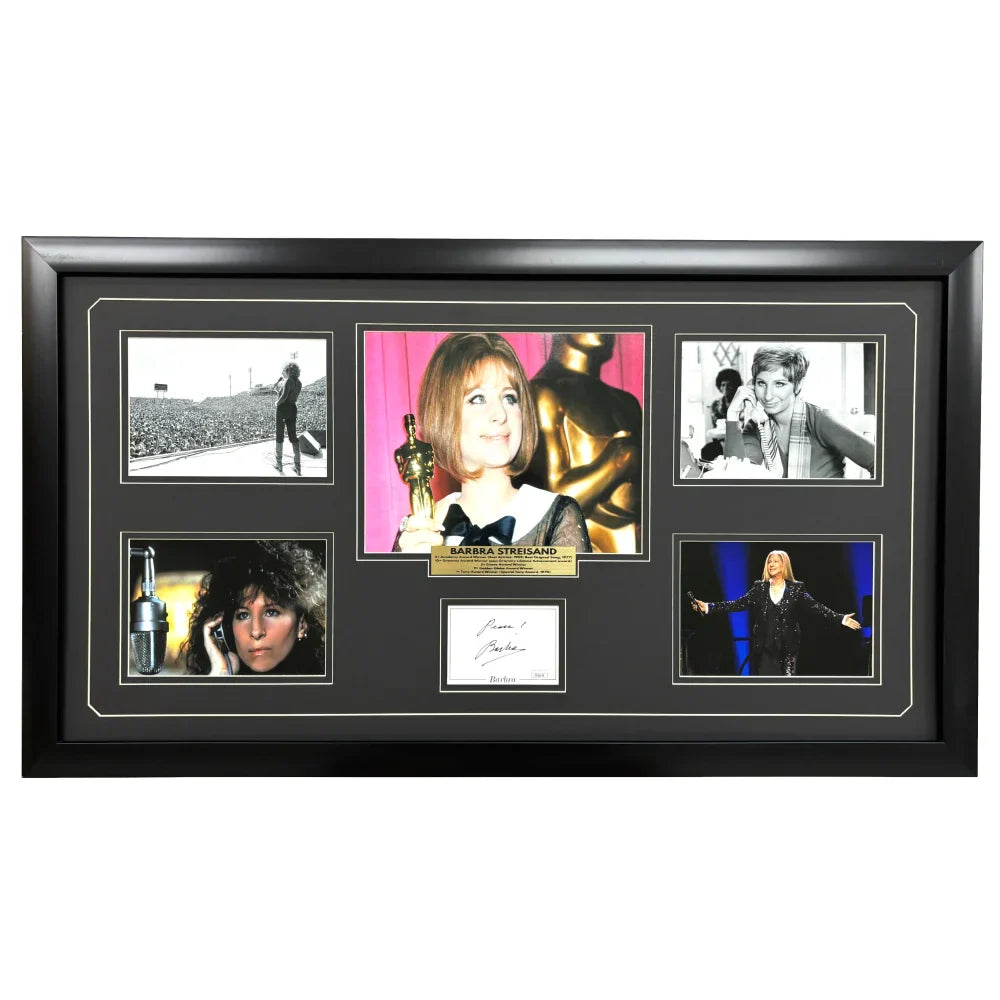 Barbra Streisand Signed Cut Framed JSA COA The Way We Were Singer Autograph
