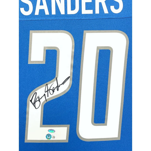 Barry Sanders Autographed Detroit Lions Jersey Framed BAS Signed Memorabilia Blue