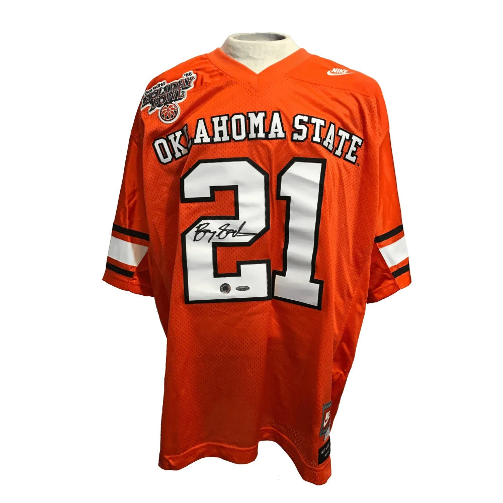 Barry Sanders Signed Oklahoma State Jersey COA Tristar Schwartz Autograph