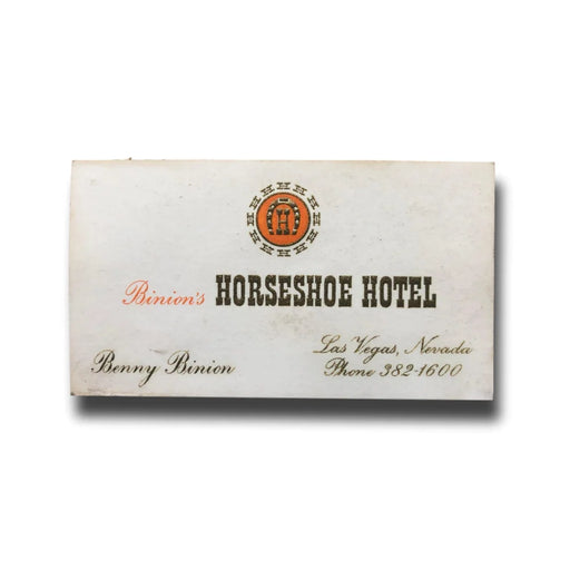 Benny Binion’s Personal Business Card Horseshoe Hotel Las Vegas NV