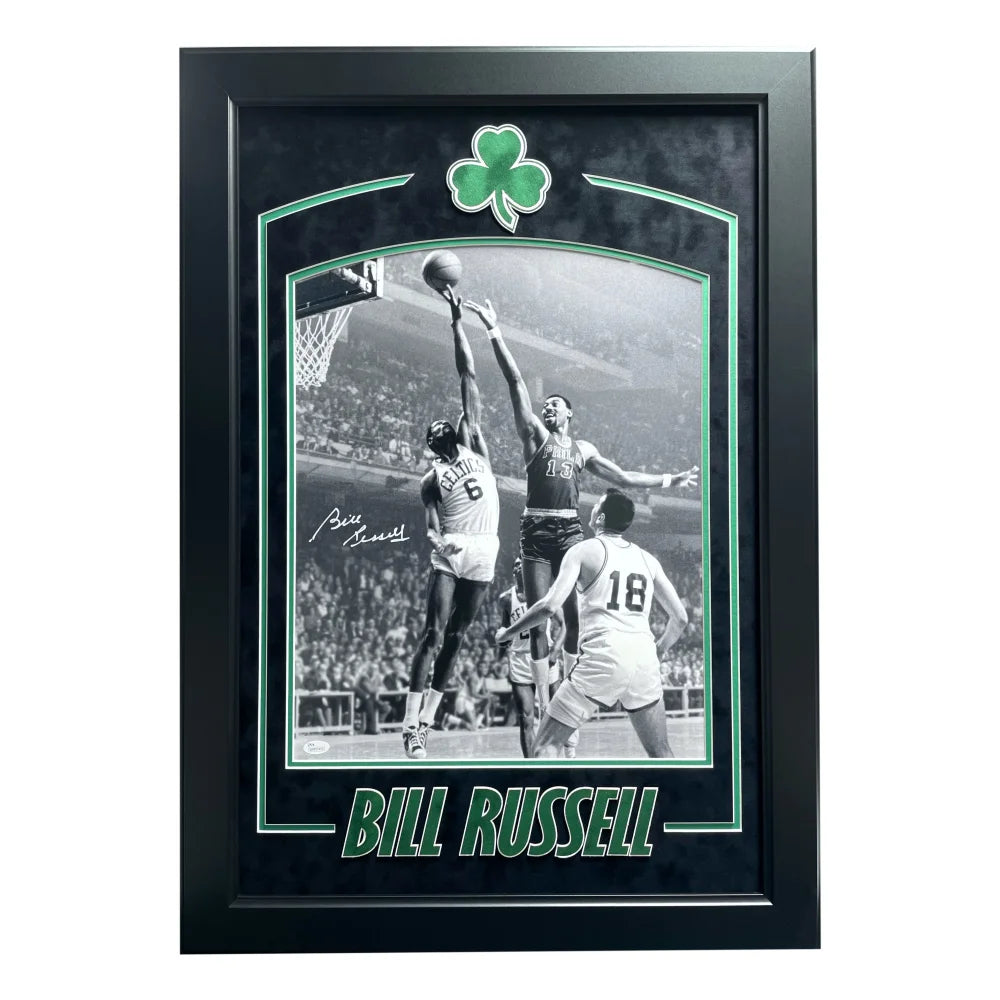 Bill Russell Autographed Boston Celtics Framed 16x20 Photo JSA COA Signed Wilt