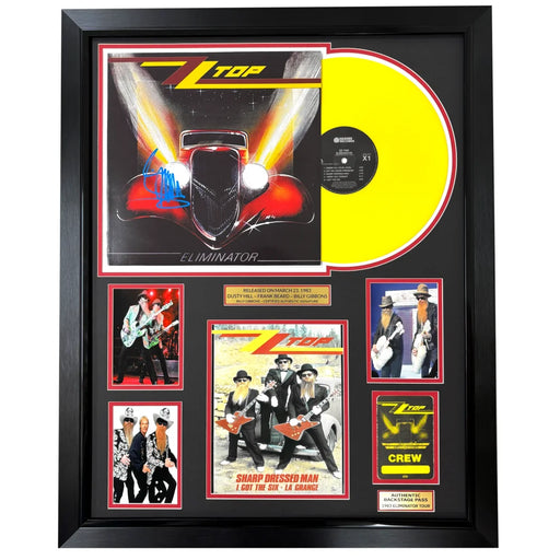 Billy Gibbons Autographed Eliminator Album Framed ZZ Top Backstage Pass Beckett Signed