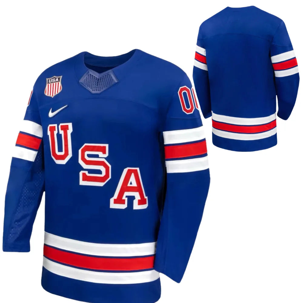 Blank Nike Team USA 2026 Olympic Hockey Blue Away Men’s Jersey