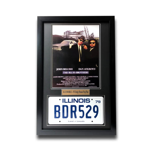 ’Blues Brothers’ Dan Aykroyd Movie Car License Plate Framed Collage Bros