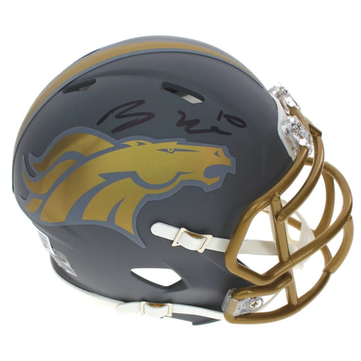 Bo Nix Autographed Denver Broncos Slate Mini Helmet Signed BAS COA