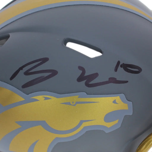 Bo Nix Autographed Denver Broncos Slate Mini Helmet Signed BAS COA