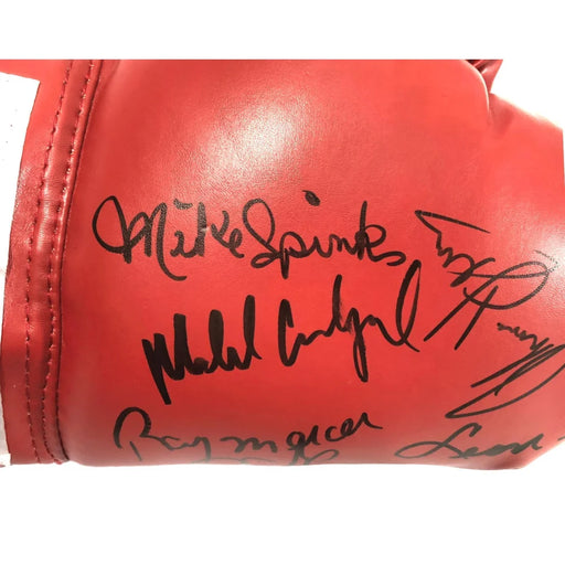 Boxing Legends Multi Signed Glove Hearns Spinks Carbajal Mercer Autograph JSA