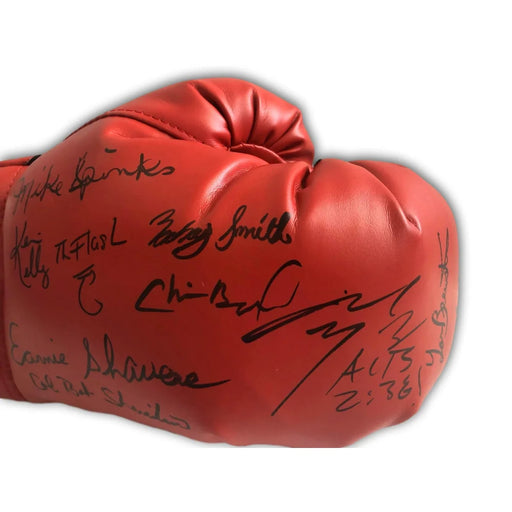 Boxing Legends Multi Signed Glove JSA COA Spinks Byrd Manfredy Brewster Smith + 5