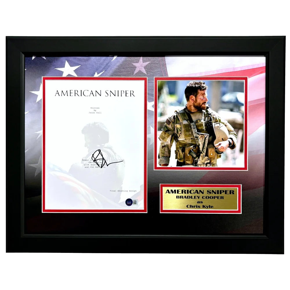 Bradley Cooper Autographed Script American Sniper Framed Collage BAS COA Photo