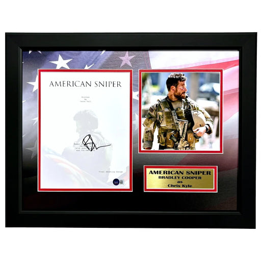 Bradley Cooper Autographed Script American Sniper Framed Collage BAS COA Photo
