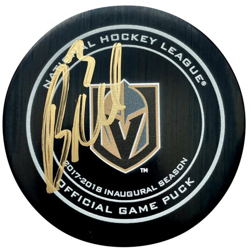 Brayden McNabb Autographed Vegas Golden Knights 2017 2018 Game Puck Signed