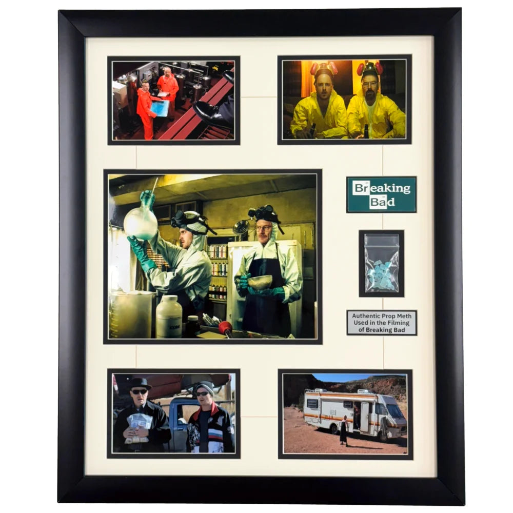 Breaking Bad Framed Authentic Screen Used Prop Meth Blue Sky Memorabilia Collage Un Signed