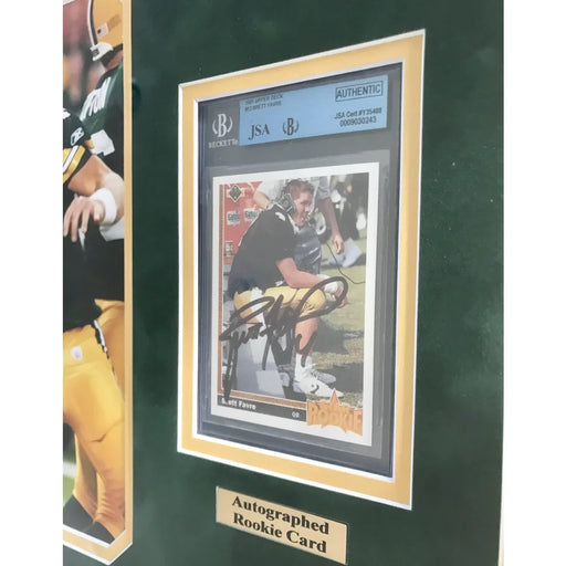 Brett Favre Signed Rookie Card Framed Collage BAS Autographed Green Bay Packers