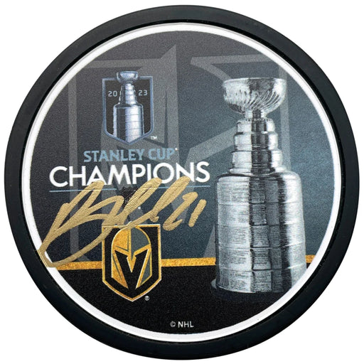 Brett Howden Autographed Stanley Cup Vegas Golden Knights Hockey Puck COA IGM Signed