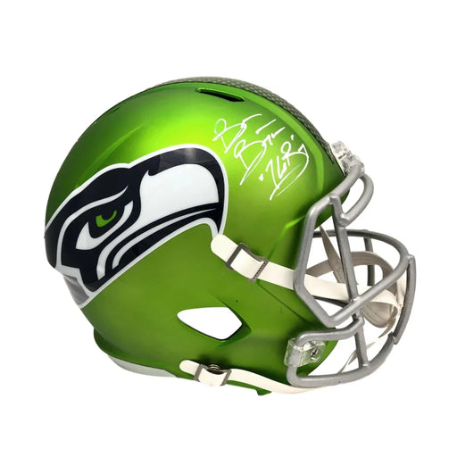 Brian Bosworth Signed Inscribed ’BOZ’ Seattle Seahawks Green AMP FS Alternate Helmet JSA COA