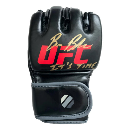 Bruce Buffer Signed Inscribed ’Its Time’ UFC Glove Black MMA Autograph Octagon Announcer