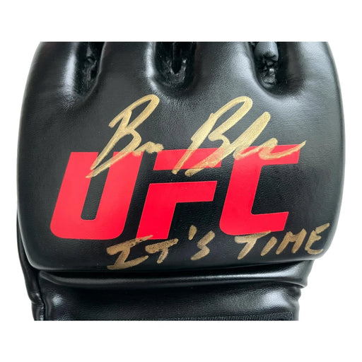 Bruce Buffer Signed Inscribed ’Its Time’ UFC Glove Black MMA Autograph Octagon Announcer