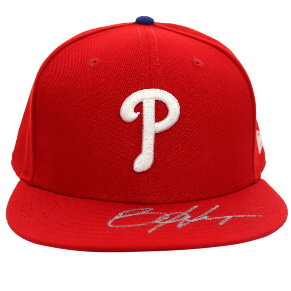 Bryce Harper Autographed Philadelphia Phillies Red Hat Fanatics MLB COA Signed