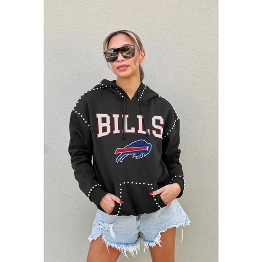 Buffalo Bills Women’s Gameday Couture Studded Catch the Vibe Pullover Hoodie