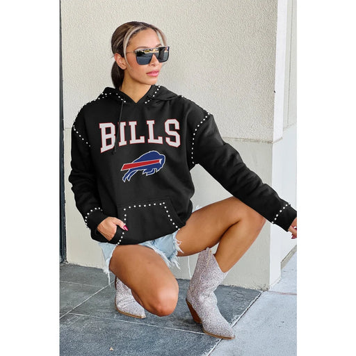 Buffalo Bills Women’s Gameday Couture Studded Catch the Vibe Pullover Hoodie