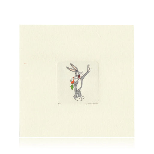 Bugs Bunny Etching Artwork Sowa & Reiser #D/500 Looney Tunes Hand Painted Leaning