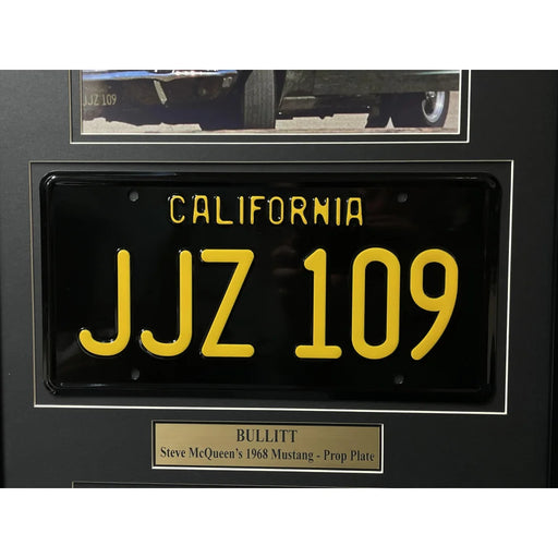 ’Bullitt’ Steve McQueen’s Mustang Movie Car License Plate Framed Memorabilia